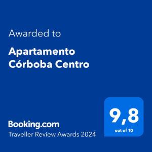 科尔多瓦Apartamento Córboba Centro的被冠以Coronelario中心公寓的蓝色电话屏幕