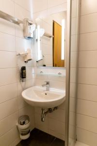 巴德哥依斯恩梅兹海利旅馆的一间带水槽和镜子的浴室