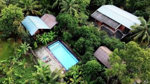 丹不拉Sun and Green Eco Lodge - Dambulla的享有带游泳池的别墅的顶部景致