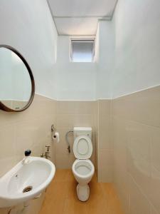Yong PengColiving room renting Homestay Yong Peng的一间带水槽、卫生间和镜子的浴室