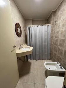 雷西斯膝西亚Dpto 11-UNNE的浴室配有卫生间、盥洗盆和淋浴。
