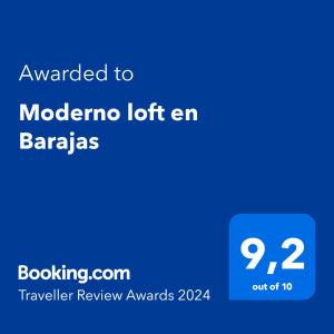 马德里Moderno loft en Barajas的带有文本升级到melbourne的电话的屏幕截图