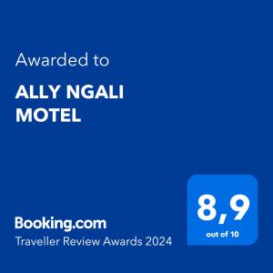 基加利ALLY NGALI MOTEL的一本蓝莓修订手册,其文本授予所有产期汽车旅馆