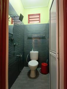 停泊岛Perhentian Idaman的一间带卫生间和淋浴的小浴室