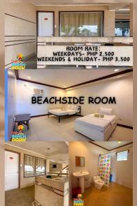 Lapu Lapu CityBeach Side Room The Beach Park-Hadsan的卧室两张照片的拼贴