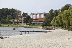 斯文堡科什丹什米纳酒店的一群人,在海边
