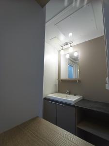 阿旺桥mobil home 3 chambres 152的一间带水槽和镜子的浴室