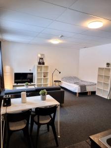 TimråRentalux Apartments at Vivansborg的带沙发、床和桌子的客房
