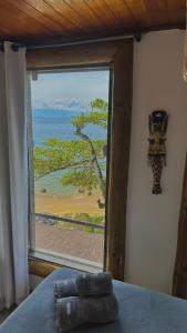 阿拉夏奇巴海滩Pousada Belas Águas的客房设有海景窗户。