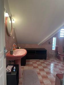 勒唐蓬Villa Nicky的一间带水槽和卫生间的浴室