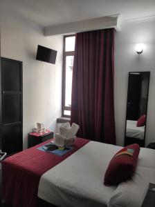 那不勒斯普勒比斯西托公寓酒店的酒店客房设有床和窗户。
