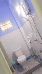 甲米镇Mountain View Hostel - Krabi的一间带卫生间和淋浴的浴室。