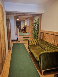 菲伯布伦奥威特酒店的带沙发和绿色地毯的客厅