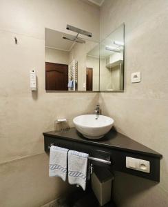圣维特斯坦恩维尔酒店的一间带水槽和镜子的浴室