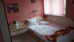 索非亚Guest House Blisten的一间小卧室,配有一张床和镜子