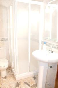 Munébrega4 bedrooms appartement with wifi at Munebrega的带淋浴、盥洗盆和卫生间的浴室