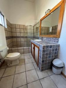 库埃纳瓦卡COLIVING的一间带卫生间、水槽和镜子的浴室