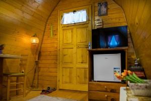 Kamena GoraSTD SRCE KAMENE GORE的一间小屋内配有电视和门的房间