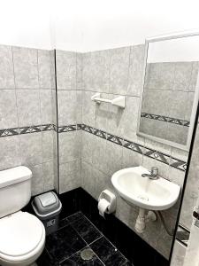 塔克纳Morada Apart的一间带卫生间和水槽的浴室