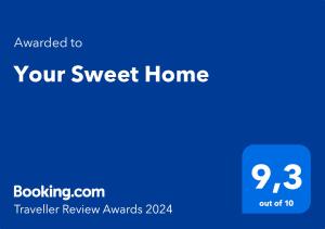 热那亚Your Sweet Home的蓝色的屏幕,邮件中附有短信发送到您的甜蜜之家