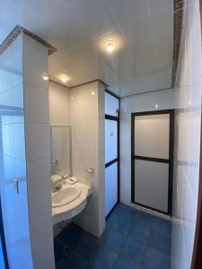 阿瓜斯卡连特斯GARDEN SUITES的一间带水槽和镜子的浴室