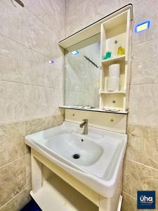 振林山Well Hotel By Maco at Legoland的一间带水槽和镜子的浴室