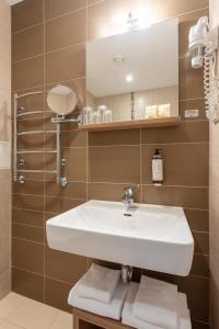 维尔纽斯布拉城市酒店的一间带水槽和镜子的浴室