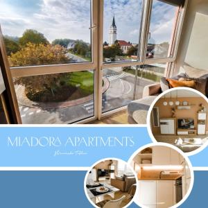 摩拉瓦托普利采Miadora apartments - Apartma Rusalka的一张带窗户的房间的照片拼合在一起