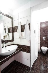 阿克罗蒂里里奥瓦斯勒圣托里尼别墅酒店的一间带水槽和卫生间的浴室