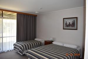 佩诺拉库纳瓦拉汽车旅馆旅舍的酒店客房设有两张床和窗户。