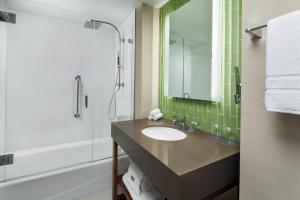 圣地亚哥威斯汀圣迭戈瓦斯灯街区酒店的浴室配有盥洗盆和带镜子的淋浴