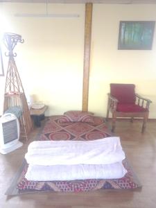 PanaotiDadaghare Homestay & View Point Restaurant的一间设有床铺和电视的房间