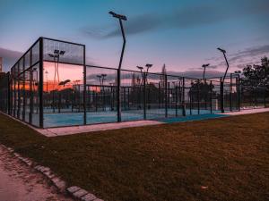 内罗毕Ole Sereni的落日时公园里的一个击球笼