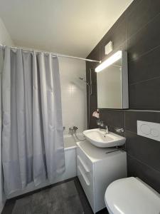 PrillyCityscape Prilly près de Lausanne的浴室配有白色卫生间和盥洗盆。
