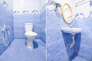 果阿旧城FabExpress Morjim Sea Waves的浴室的两张照片,配有卫生间和水槽
