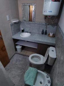 蒂尔卡拉Retama的一间带卫生间和水槽的浴室
