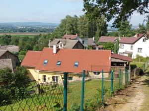 WschenMotoHostel Wolter - hostel Copa的围栏后面有红色屋顶的房子