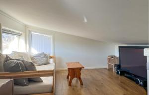 SvinøyBeautiful Home In Lindesnes With Wi-fi的带沙发和平面电视的客厅