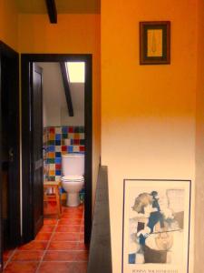 SoñaCasa Rural El Pozo Tremeo的一间带卫生间的浴室和墙上的照片