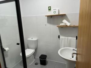 卡马拉-德洛布什Alforra Residence-T2 completo no Centro的一间带卫生间和水槽的浴室