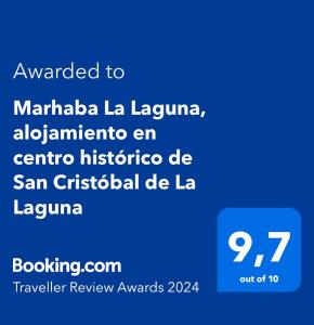 拉拉古纳Marhaba La Laguna, alojamiento en centro histórico de San Cristóbal de La Laguna的手机的屏幕图,上面有想要疟疾的文字