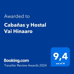 安加罗阿Cabañas y Hostal Vai Hinaaro的给卡利亚和医院的蓝色文本框