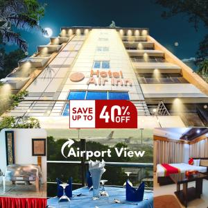 达卡Hotel Air Inn Ltd - Airport View的前面有标志的建筑