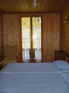 施特歇尔贝格Alpenhof Mountain Lodge的一间卧室设有一张床和一个大窗户