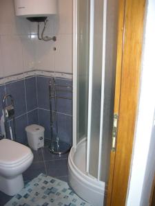 奈维斯Apartmani Bura的带淋浴和卫生间的浴室