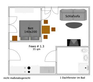 爱尔福特Ferienwohnungen Mey Haus zum Rosenstock的厨房配有炉灶,图示图