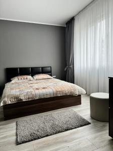 桑丹斯基Apartment Alex的一间卧室配有一张床和地毯