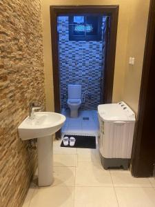 麦地那Alfatih apartments شقة الفتح的一间带水槽和卫生间的浴室