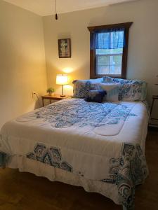 RangelyDragonfly Meadows Guesthouse的一间卧室设有一张大床和窗户