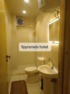 开罗9pyramids hotel的一间带卫生间和水槽的浴室